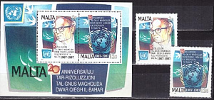 Мальта 1987, Мирное Использование Моря, 2 марки и блок.